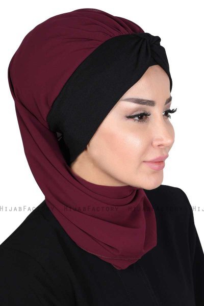 Gill - Blomme & Sort Praktisk Hijab