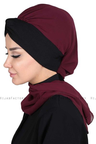 Gill - Blomme & Sort Praktisk Hijab