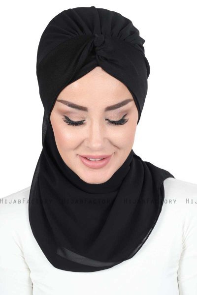 Gill - Sort & Sort Praktisk Hijab