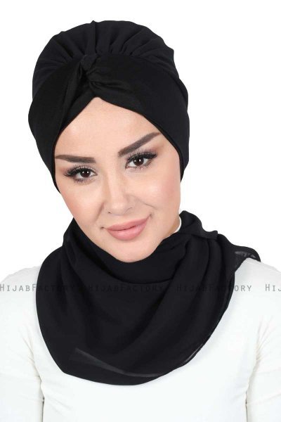 Gill - Sort & Sort Praktisk Hijab