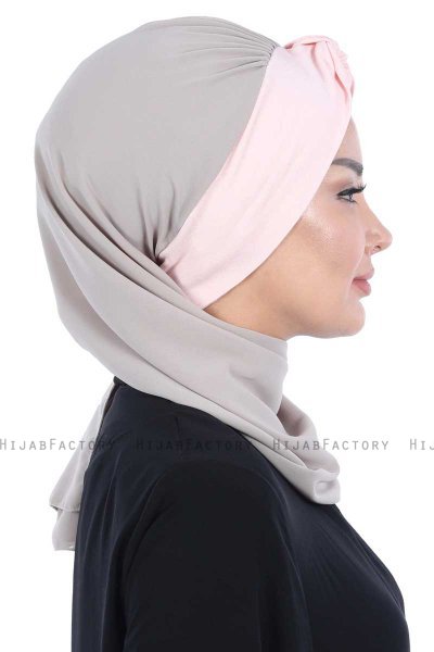Gill - Taupe & Gammelrosa Praktisk Hijab
