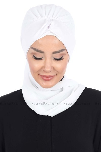 Gill - Hvid & Hvid Praktisk Hijab