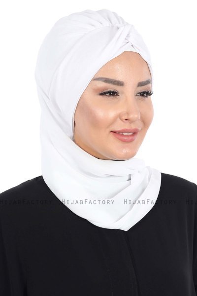 Gill - Hvid & Hvid Praktisk Hijab