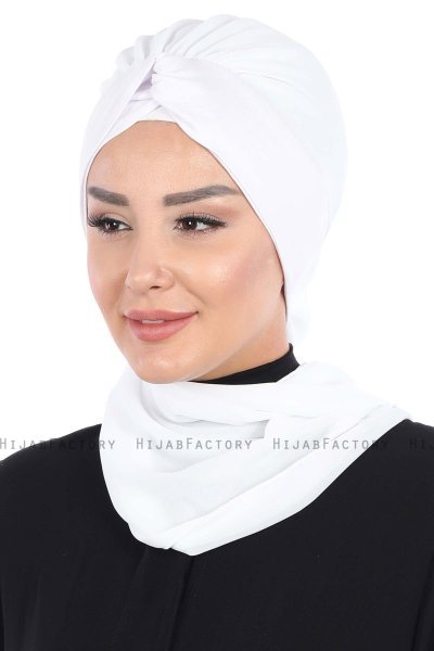 Gill - Hvid & Hvid Praktisk Hijab