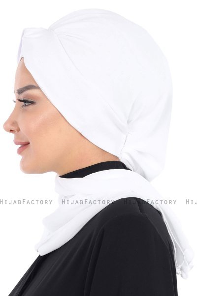 Gill - Hvid & Hvid Praktisk Hijab