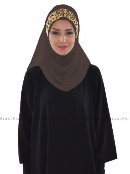 Gina Brun Praktisk One-Piece Hijab Ayse Turban 324106-1