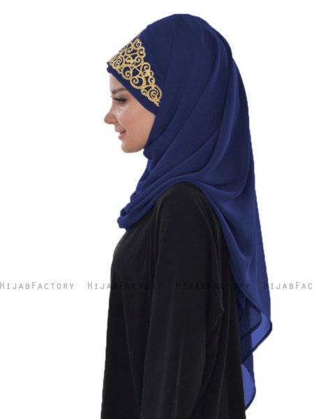Gina Marinblå Praktisk One-Piece Hijab Ayse Turban 3241123-3