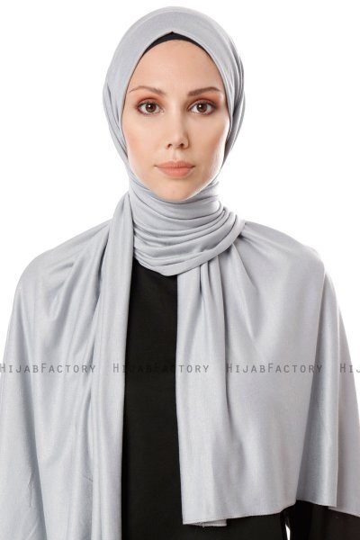 Hande - Grå Bomuld Hijab - Gülsoy