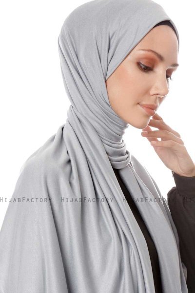 Hande - Grå Bomuld Hijab - Gülsoy
