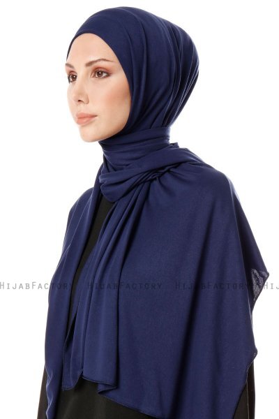 Hande - Marine Blå Bomuld Hijab - Gülsoy