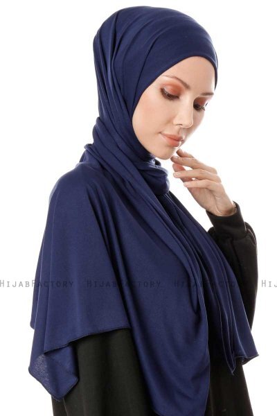Hande - Marine Blå Bomuld Hijab - Gülsoy