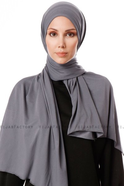 Hande - Mørkegrå Bomuld Hijab - Gülsoy