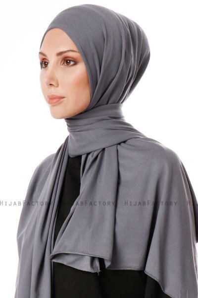 Hande - Mørkegrå Bomuld Hijab - Gülsoy