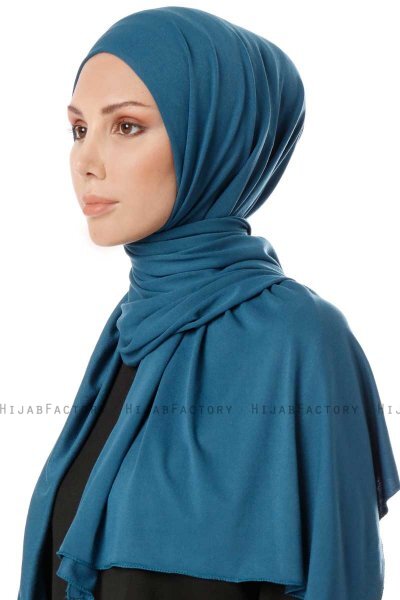Hande - Petrolblå Bomuld Hijab - Gülsoy