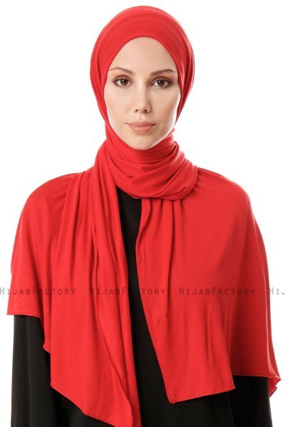 Hande - Rød Bomuld Hijab - Gülsoy