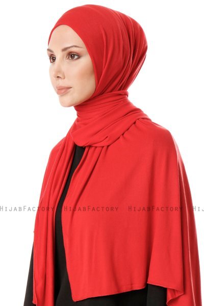Hande - Rød Bomuld Hijab - Gülsoy