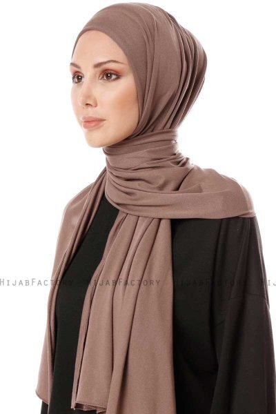 Hande - Taupe Bomuld Hijab - Gülsoy