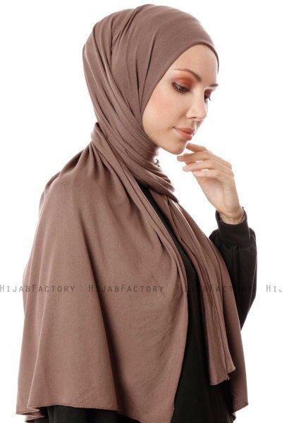 Hande - Taupe Bomuld Hijab - Gülsoy