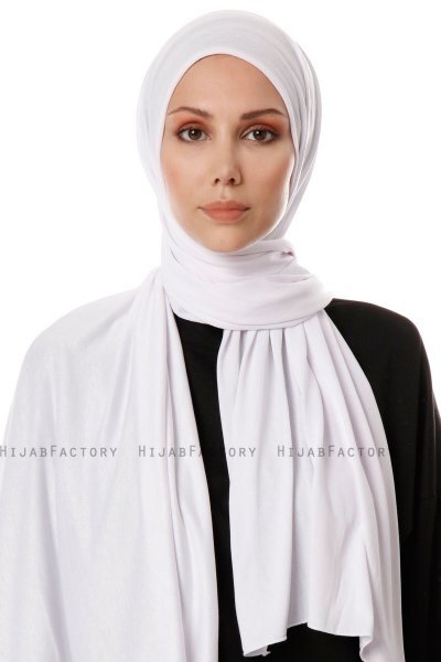 Hande - Hvid Bomuld Hijab - Gülsoy