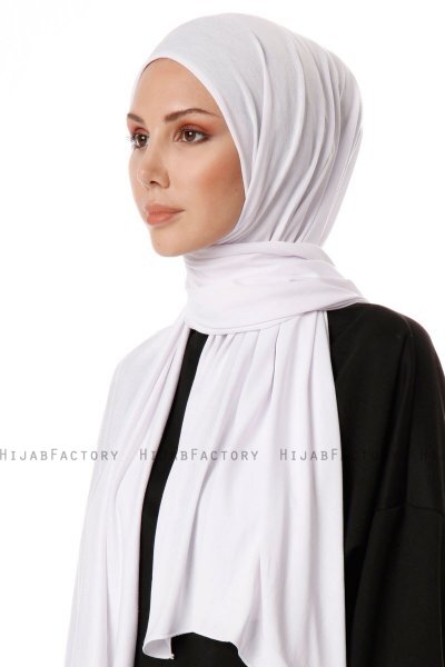 Hande - Hvid Bomuld Hijab - Gülsoy