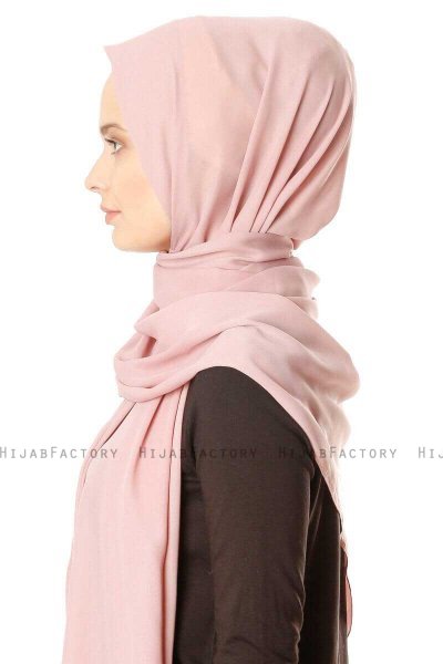 Hazal - Gammelrosa Crepe Hijab - Ecardin
