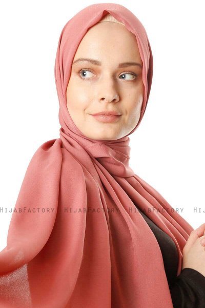 Hazal - Murstensrød Crepe Hijab - Ecardin