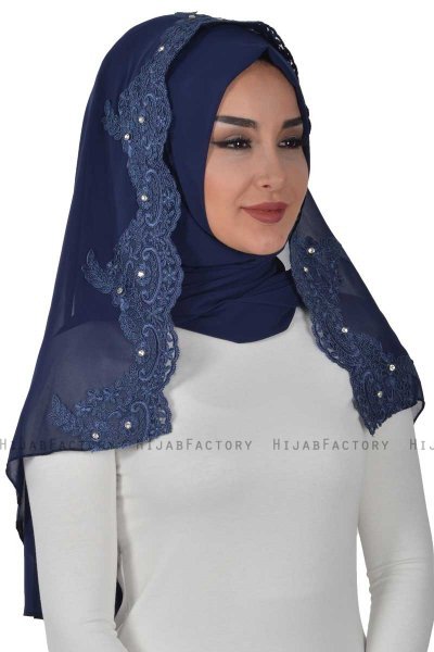 Helena - Marine Blå Praktisk Hijab - Ayse Turban