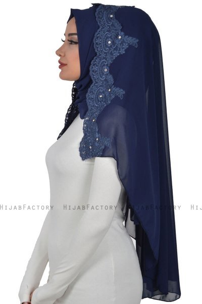 Helena - Marine Blå Praktisk Hijab - Ayse Turban