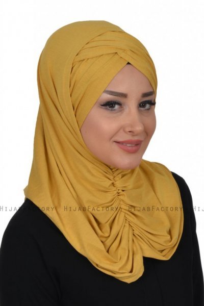 Hilda - Sennepsgul Bomuld Hijab