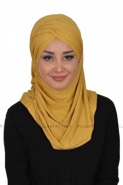 Hilda - Sennepsgul Bomuld Hijab
