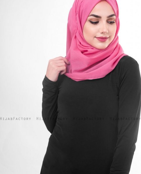 Honeysuckle Fuschia Bomull Voile Hijab 5TA84c