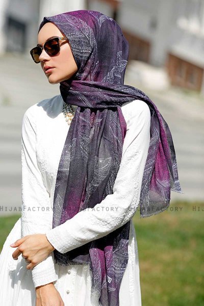 Isfa - Lilla Mønstrede Hijab - Sal Evi