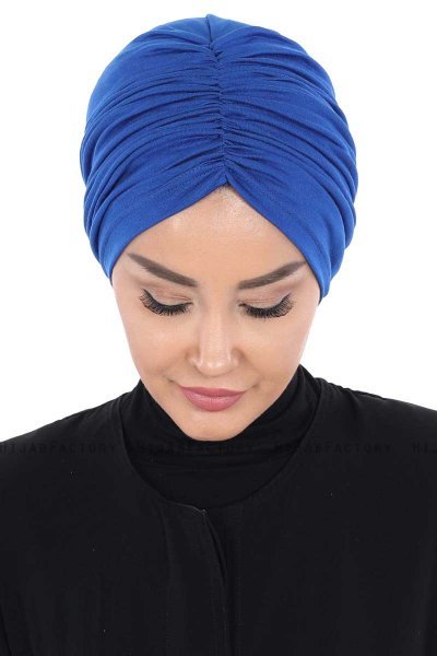 Jill - Blå Bomuld Turban - Ayse Turban