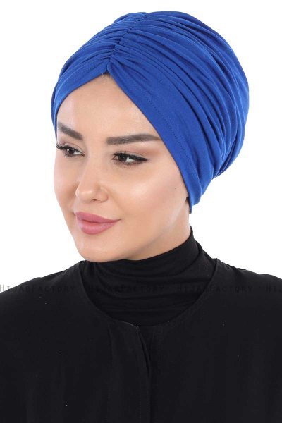 Jill - Blå Bomuld Turban - Ayse Turban