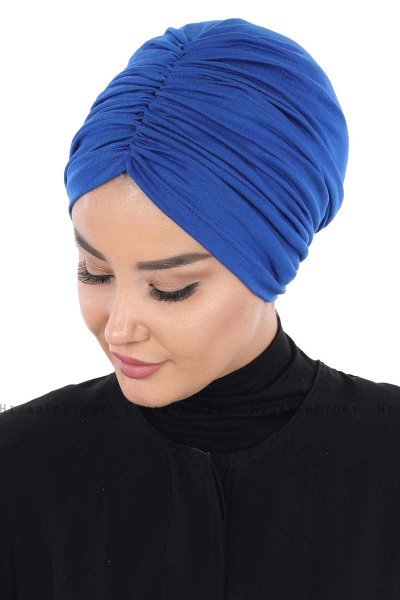 Jill - Blå Bomuld Turban - Ayse Turban