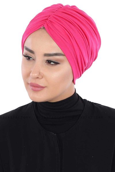 Jill - Fuchsia Bomuld Turban - Ayse Turban