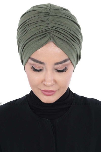 Jill - Khaki Bomuld Turban - Ayse Turban