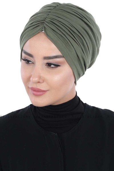 Jill - Khaki Bomuld Turban - Ayse Turban