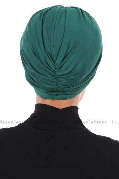 Jill - Mørkegrøn Bomull Turban - Ayse Turban