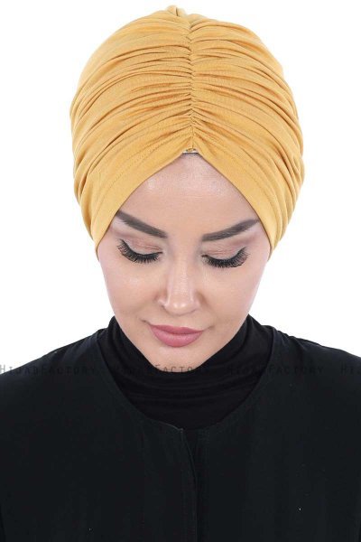 Jill - Sennepsgul Bomuld Turban - Ayse Turban