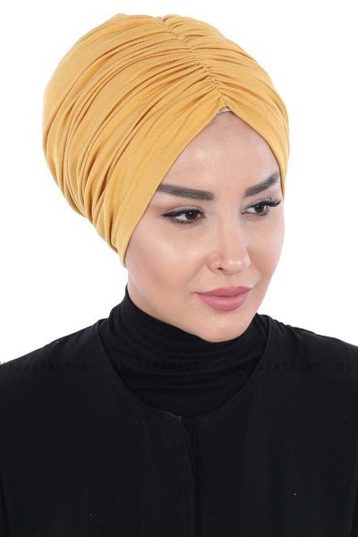 Jill - Sennepsgul Bomuld Turban - Ayse Turban