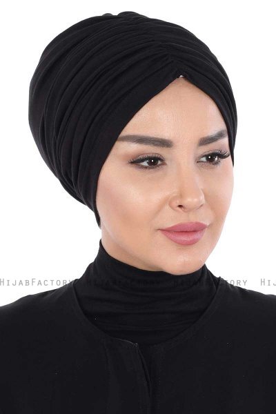 Jill - Sort Bomuld Turban - Ayse Turban