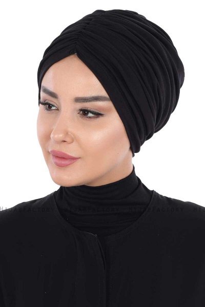 Jill - Sort Bomuld Turban - Ayse Turban