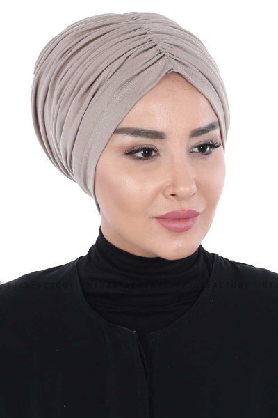 Jill - Taupe Bomuld Turban - Ayse Turban