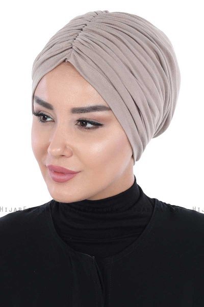 Jill - Taupe Bomuld Turban - Ayse Turban