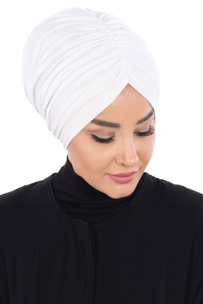 Jill - Hvid Bomuld Turban - Ayse Turban