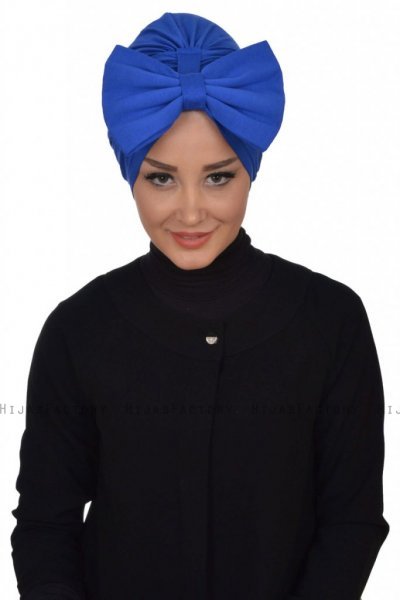Julia - Blå Bomuld Turban - Ayse Turban