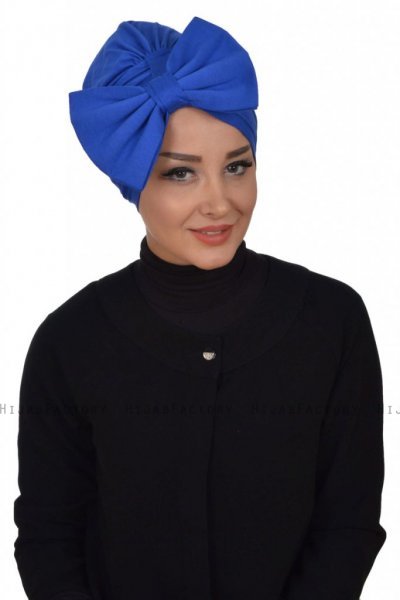Julia - Blå Bomuld Turban - Ayse Turban