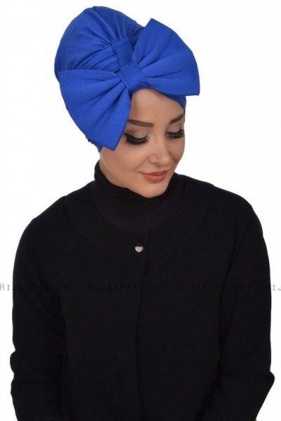 Julia - Blå Bomuld Turban - Ayse Turban