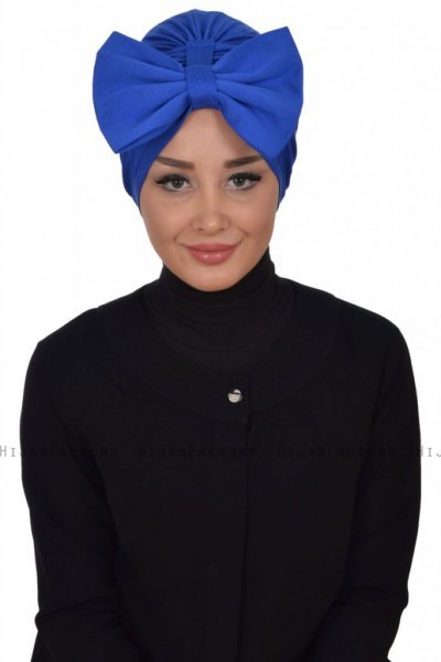 Julia - Blå Bomuld Turban - Ayse Turban